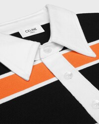 polo shirt IN STRIPED COTTON JERSEY - BLACK/WHITE/ORANGE -  - 2 | CELINE