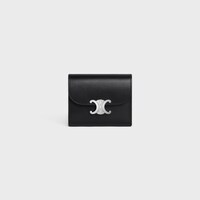 Small Flap Wallet TRIOMPHE IN Shiny calfskin - BLACK - WALLETS - 1 | CELINE