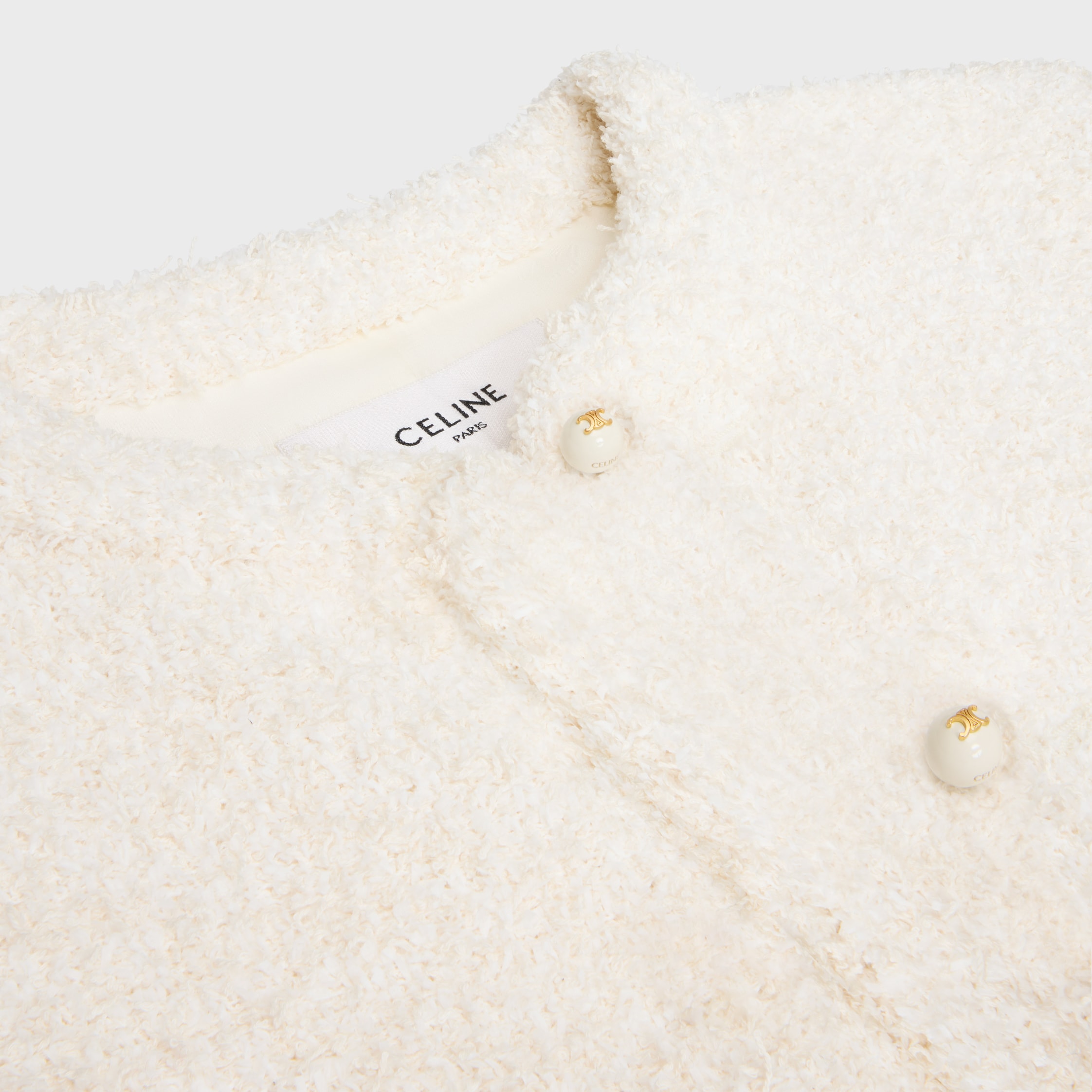 cardigan jacket IN cotton natté - MAT WHITE | CELINE