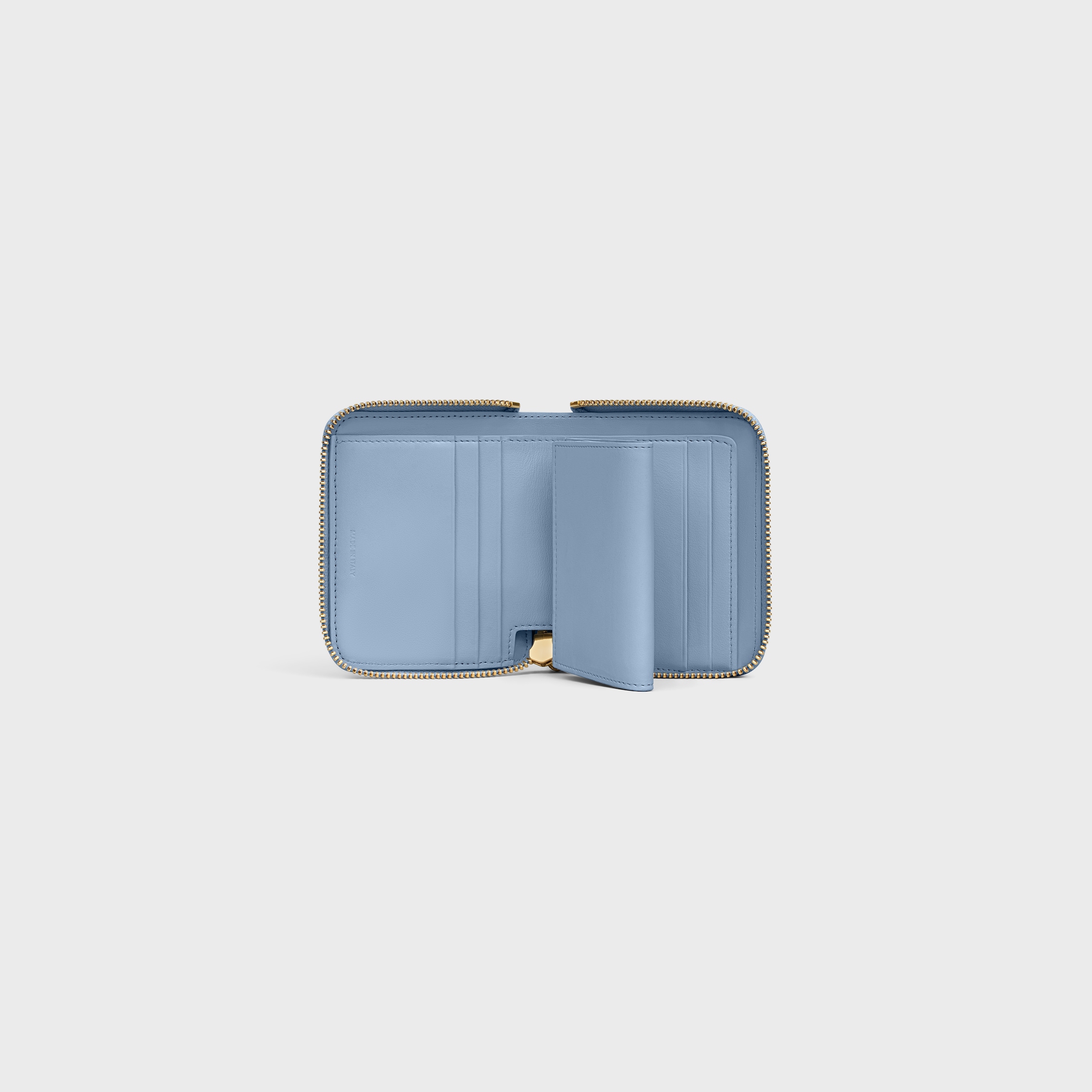 Small Zipped Wallet TRIOMPHE CHARMS IN GRAINED CALFSKIN - LIGHT