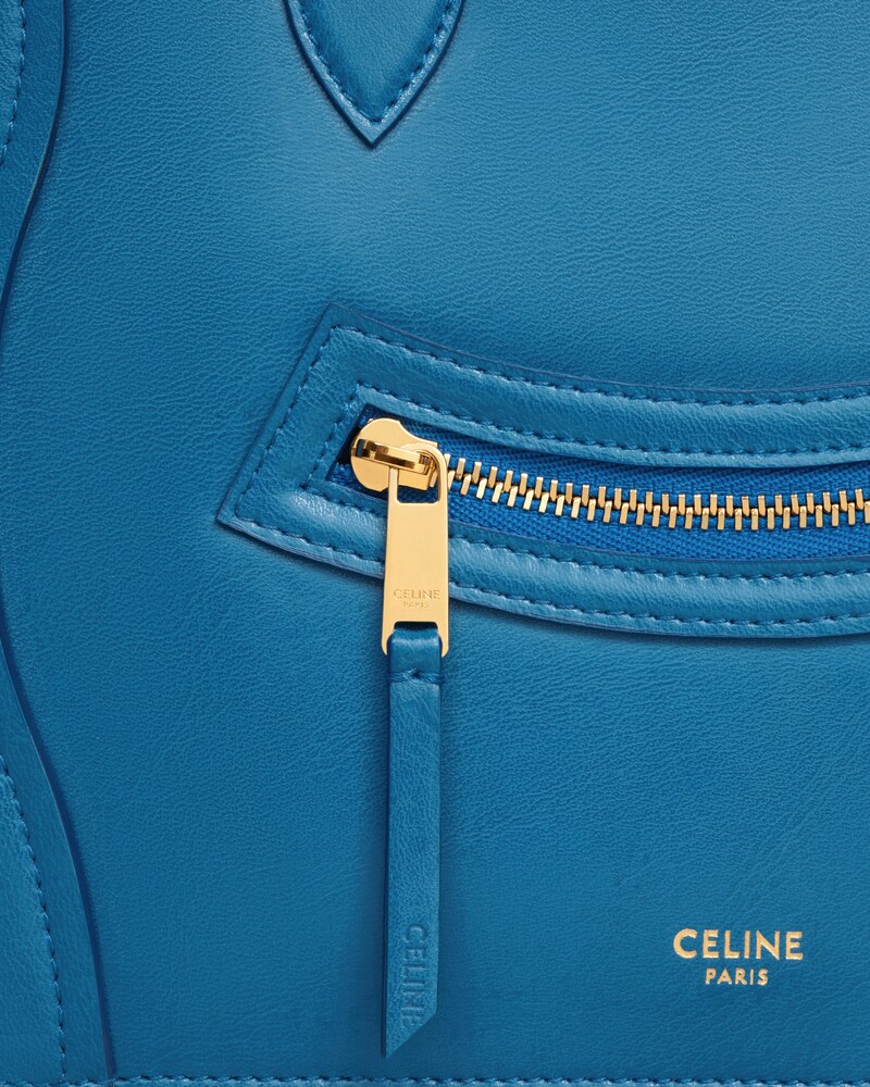 MEDIUM POUCH IN GLOSSY CALFSKIN - ULTRA BLUE - POUCHES - 1 | CELINE