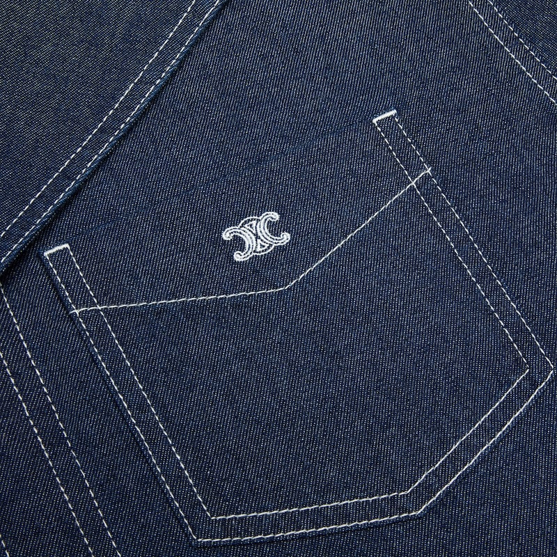 Kleid aus BAUMWOLLDENIM - DUNKEL GEWASCHEN -  - 1 | CELINE