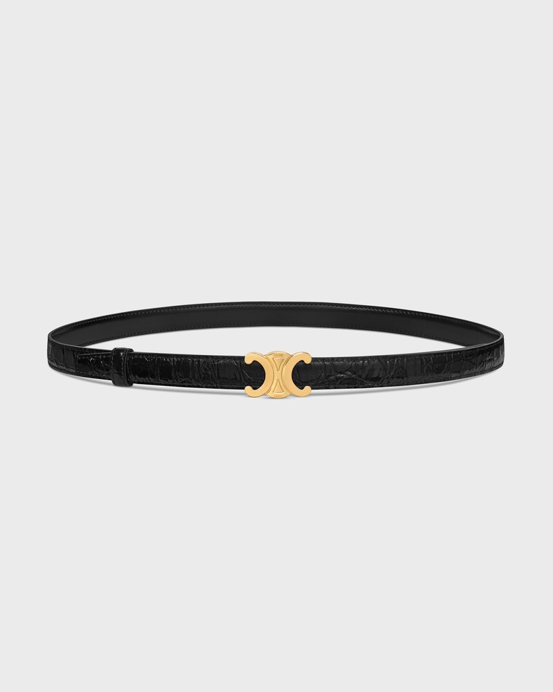 Reversible Strap 18 IN TAURILLON LEATHER AND CROCODILE EMBOSSED CALFSKIN -  -  - 1 | CELINE