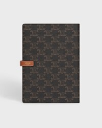 MEDIUM NOTEBOOK COVER IN TRIOMPHE CANVAS AND CALFSKIN - TAN - SMALL GIFTS - 2 | CELINE