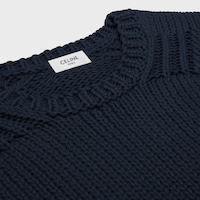 JERSEY CON CUELLO REDONDO DE ALGODÓN - AZUL MARINO -  - 2 | CELINE