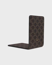 BOOKEND IN LAMBSKIN WITH TRIOMPHE CANVAS PRINT - BLACK / TAN - CELINE MAISON - 2 | CELINE