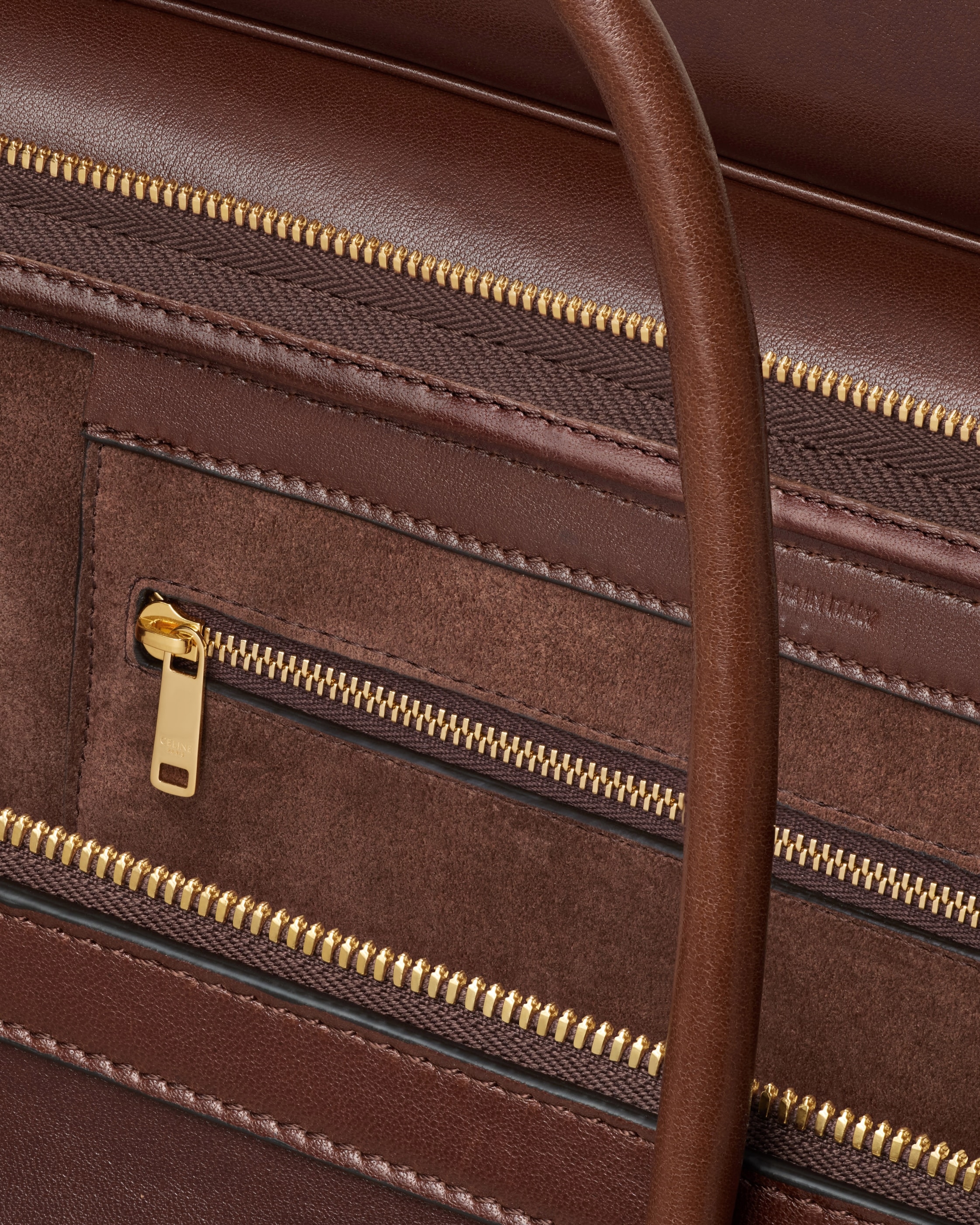 LUGGAGE IN SUPPLE SHINY LAMBSKIN - DEEP BROWN | CELINE