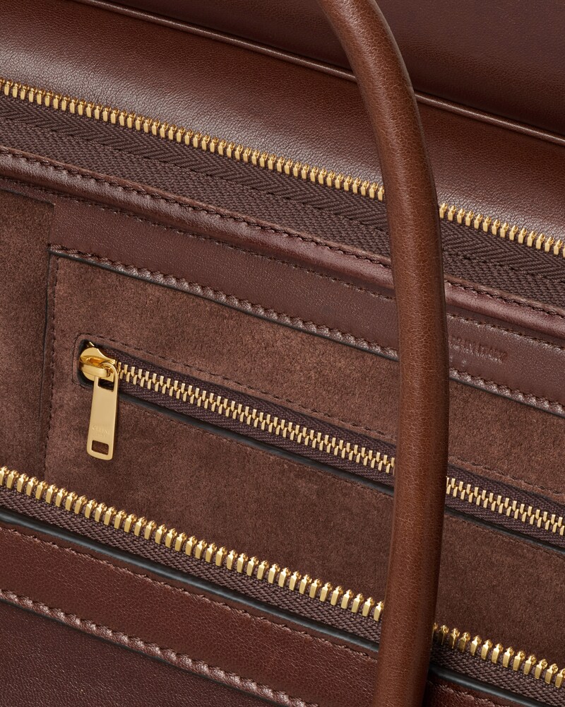 LUGGAGE IN SUPPLE SHINY LAMBSKIN - DEEP BROWN - LUGGAGE - 1 | CELINE