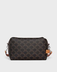 CROSSBODY BAG TAKE AWAY IN TRIOMPHE CANVAS AND CALFSKIN - TAN - CROSS-BODY BAGS - 1 | CELINE