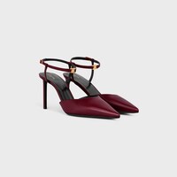 CELINE KITTEN - TRIOMPHE STRAP PUMP IN LAMBSKIN - BURGUNDY -  - 2 | CELINE