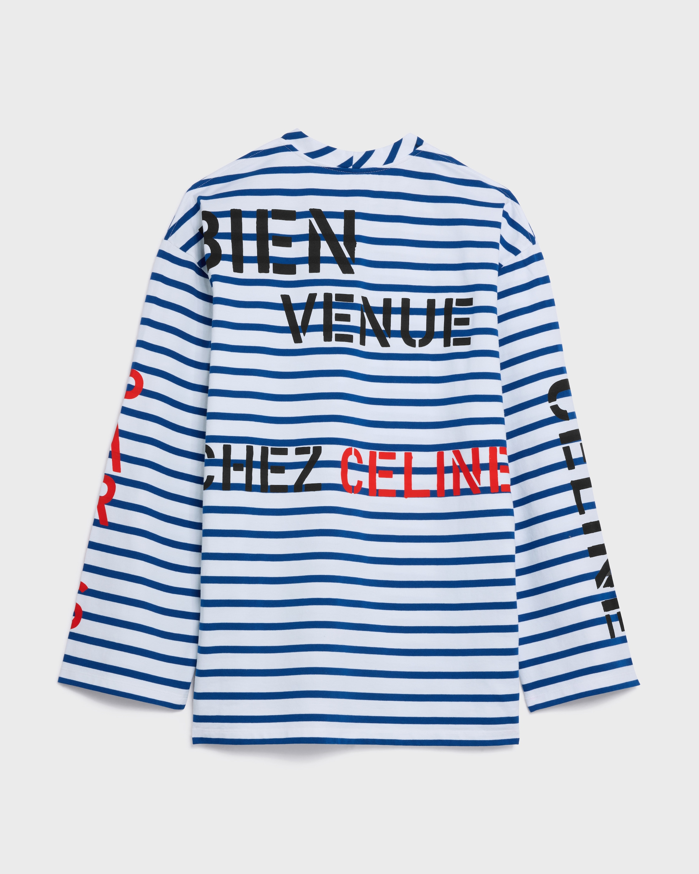 ロングスリーブ Tシャツ / ストライプ コットンジャージー - ホワイト