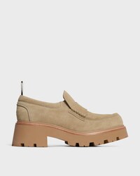celine triomphe mocassins EN CUIR DE VEAU VELOURS - BEIGE -  - 1 | CELINE