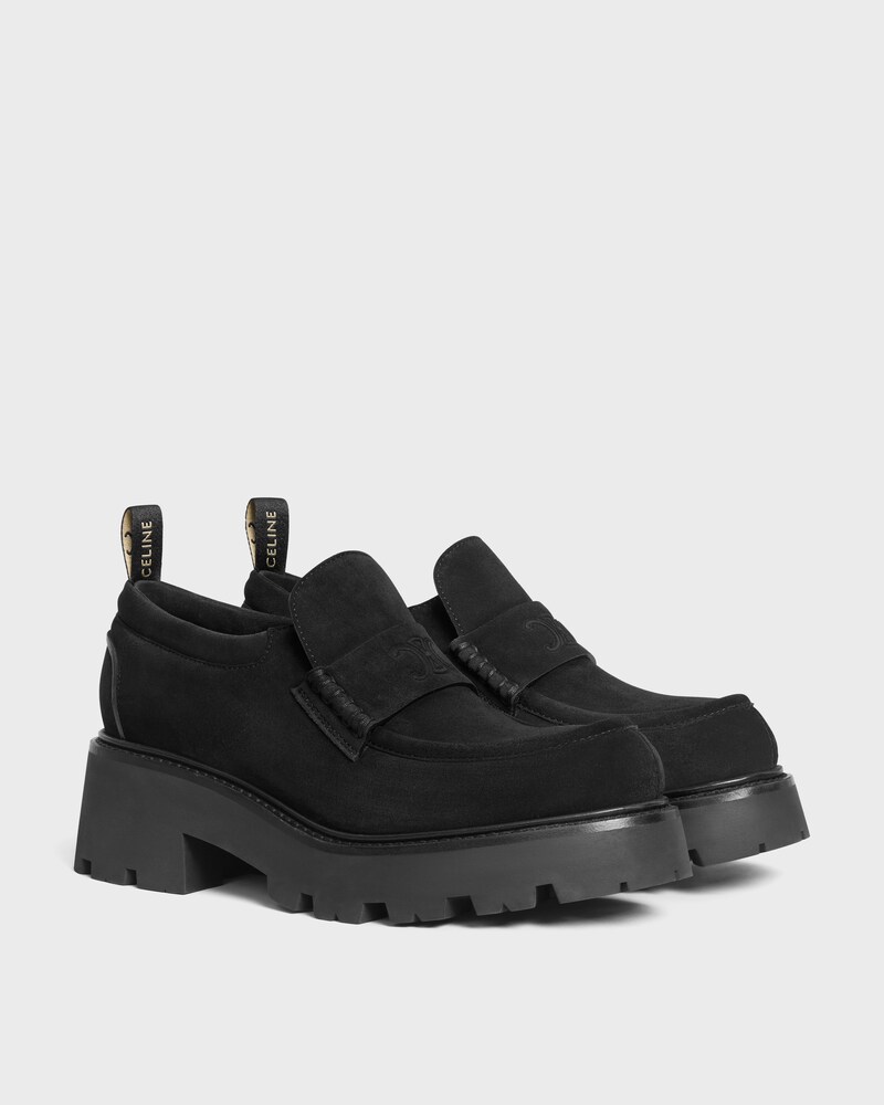 CELINE TRIOMPHE LOAFERS IN SUEDE CALFSKIN  - BLACK -  - 1 | CELINE