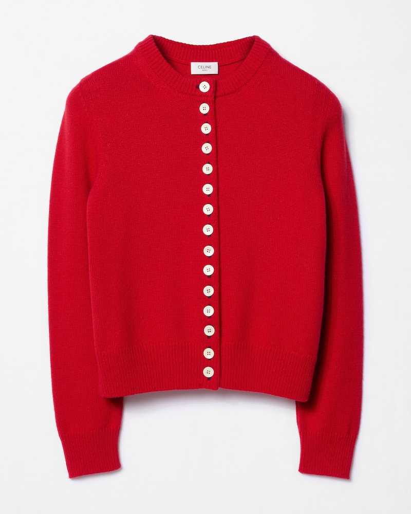 twinset cardigan IN heritage cashmere - RED -  - 1 | CELINE