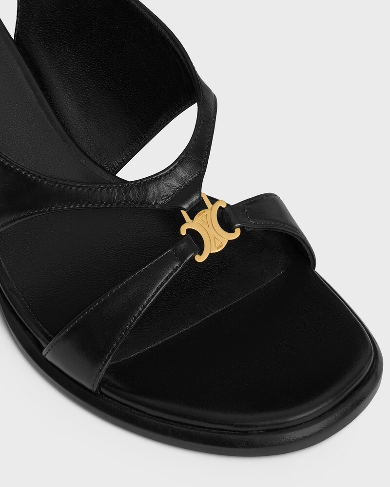 CELINE CLEMENCE TRIOMPHE SLINGBACK SANDAL IN CALFSKIN - BLACK -  - 1 | CELINE
