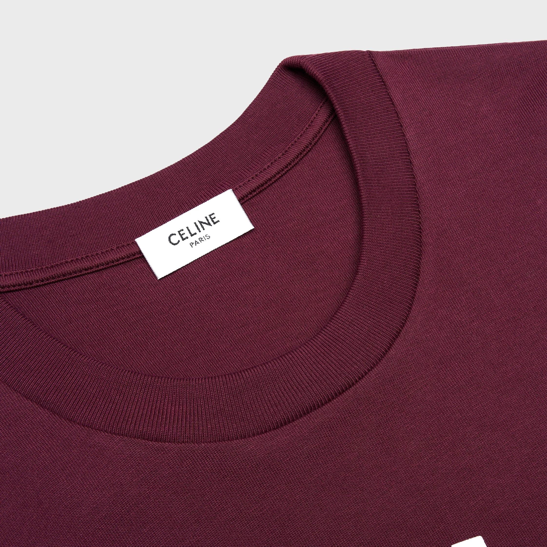 t-shirt IN cotton jersey - BURGUNDY / OFF WHITE | CELINE