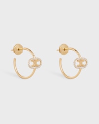 Maillon Triomphe Hoops in Yellow Gold and Diamonds - Yellow Gold & White - HAND-PICKED GIFTS - 2 | CELINE
