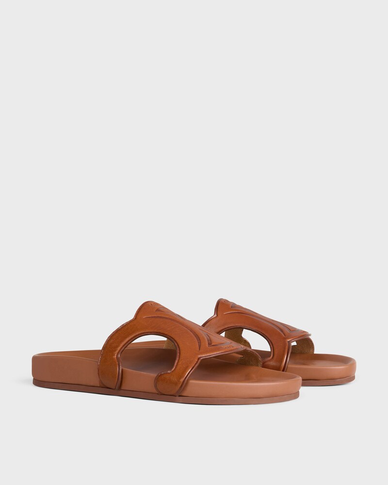 TRIOMPHE SLIDE IN Calfskin - Vegetal Tanning - TAN -  - 1 | CELINE