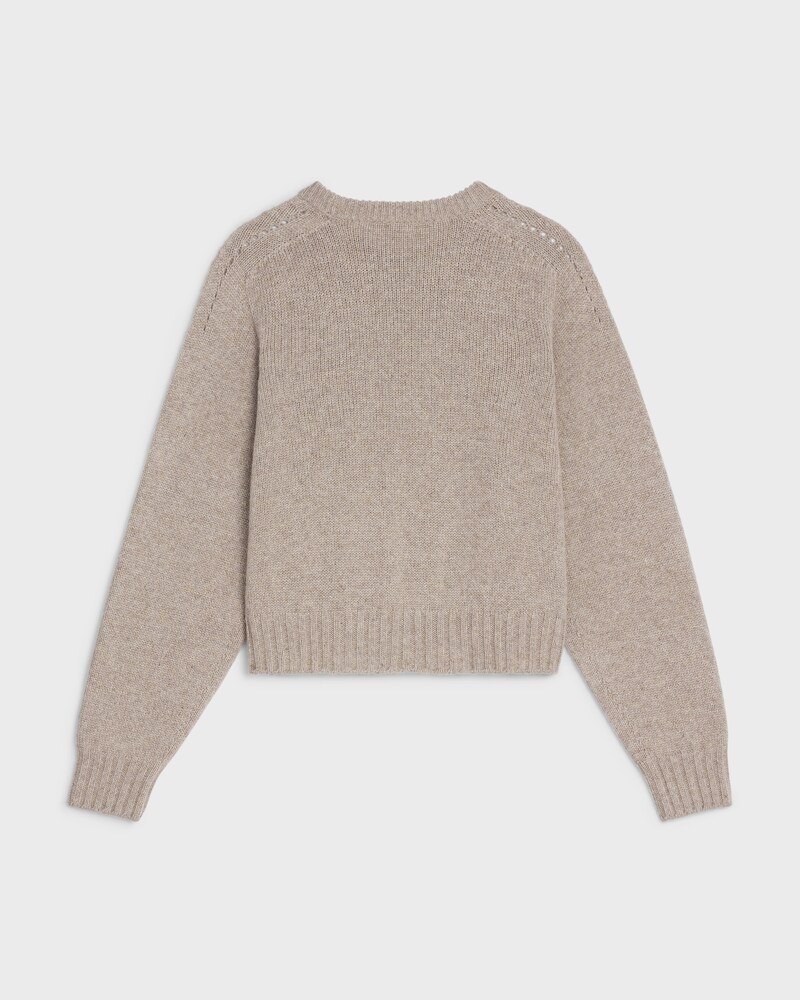CREW NECK SWEATER IN SEAMLESS CASHMERE - SAND -  - 1 | CELINE