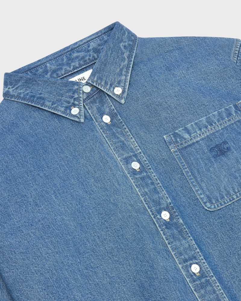 CROPPED SHIRT IN UNION OCEAN WASH DENIM - UNION OCEAN WASH -  - 1 | CELINE