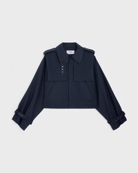 jacket IN COTTON AND WOOL GABARDINE - NAVY -  - 1 | CELINE