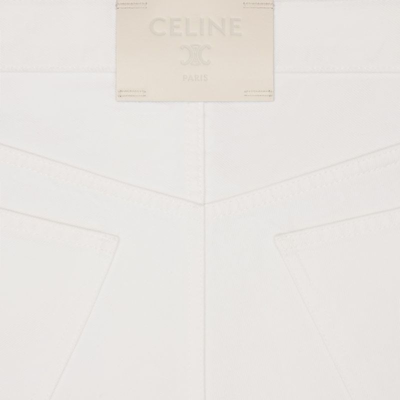 男友型厚棉質斜紋布牛仔褲001 - 白色重石洗 -  - 1 | CELINE