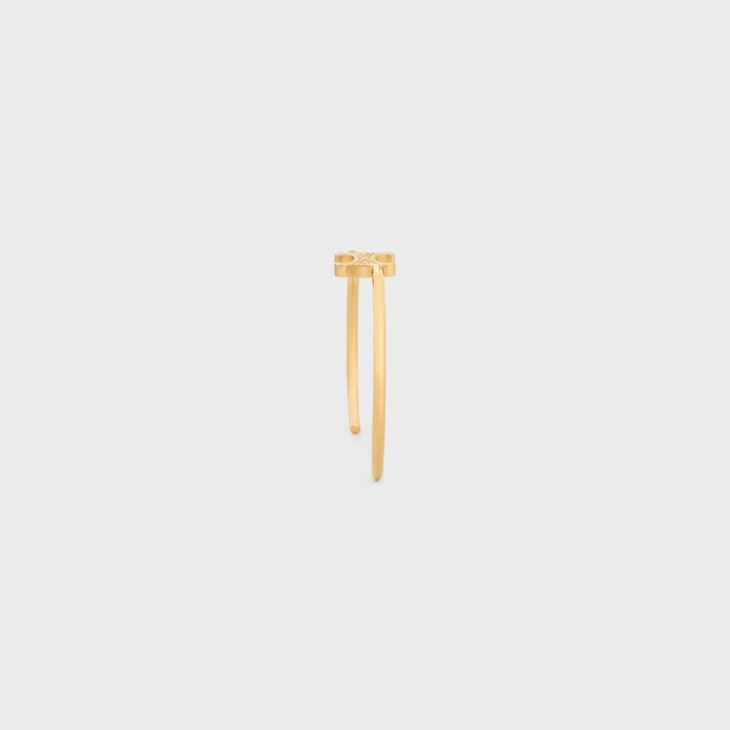 Triomphe Asymmetric Cuff in Brass with Gold Finish - GOLD -  - 1 | CELINE