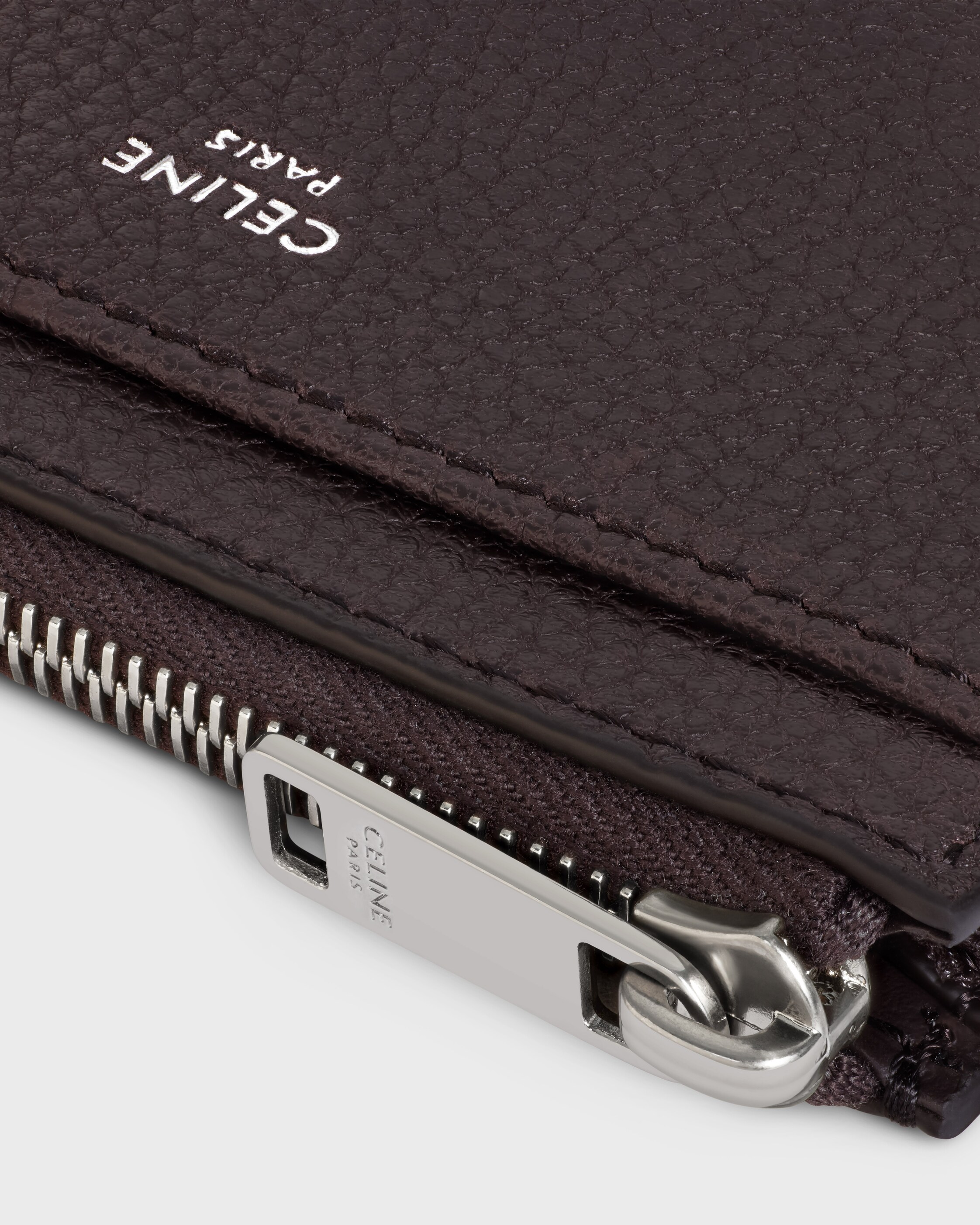 Zipped Card Holder IN GRAINED CALFSKIN - ESPRESSO | CELINE