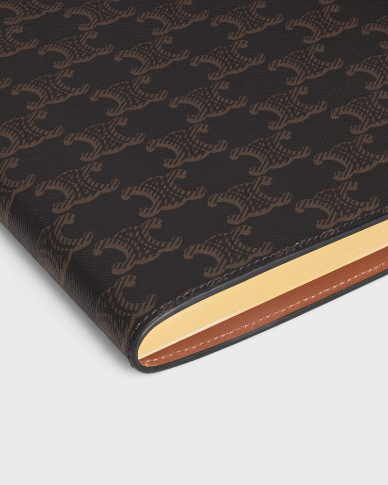 LARGE NOTEBOOK COVER IN TRIOMPHE CANVAS AND CALFSKIN - TAN - STATIONERY - 1 | CELINE