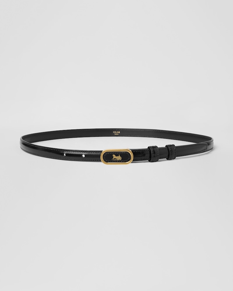 CELINE SULKY BELT 13MM IN Taurillon Leather - BLACK -  - 1 | CELINE
