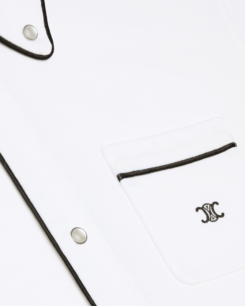 chemise jersey coton - BLANC/NOIR -  - 1 | CELINE