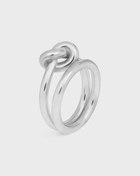 ANILLO DOUBLE KNOT DE LATÓN CON ACABADO RODIADO - PLATA -  - 2 | CELINE