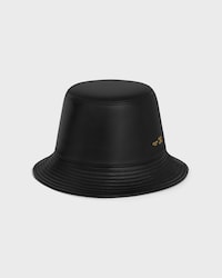 BUCKET HAT IN LEATHER - BLACK -  - 1 | CELINE