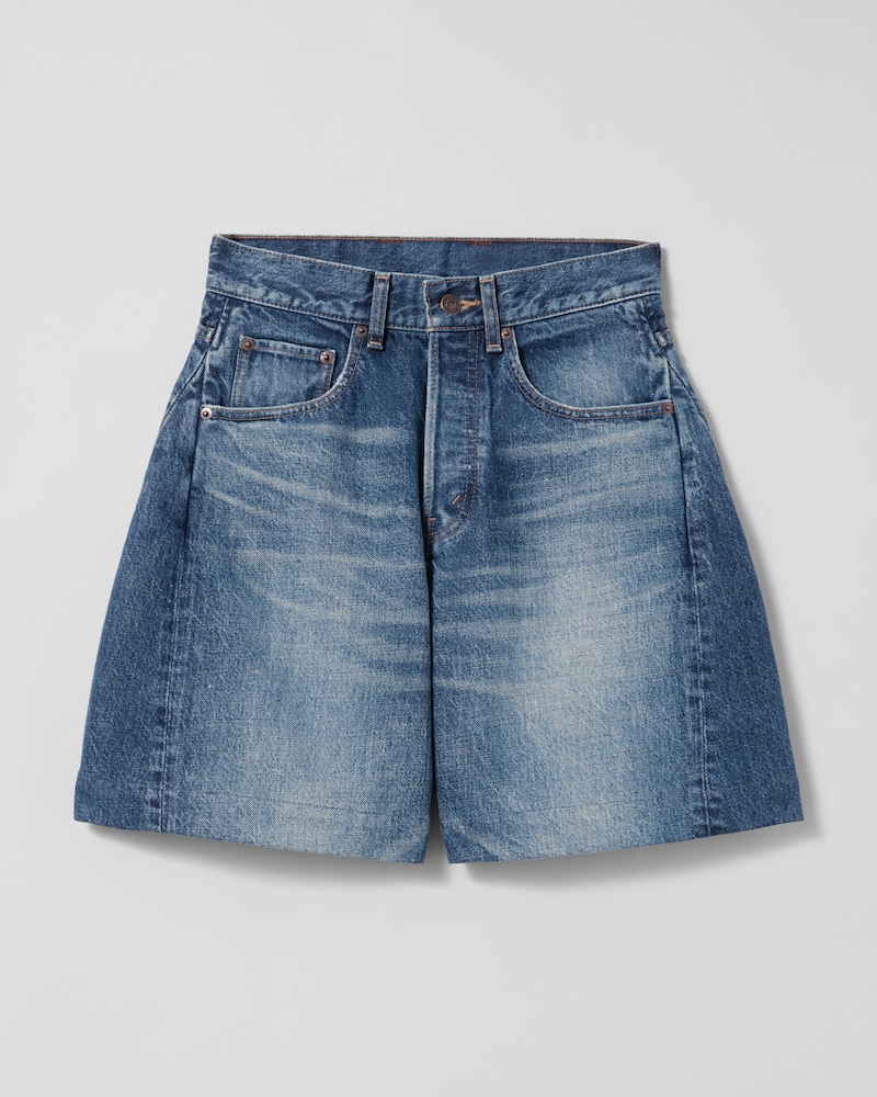 shorts 002 IN cotton denim - DARK VIVIENNE GLASS -  - 1 | CELINE