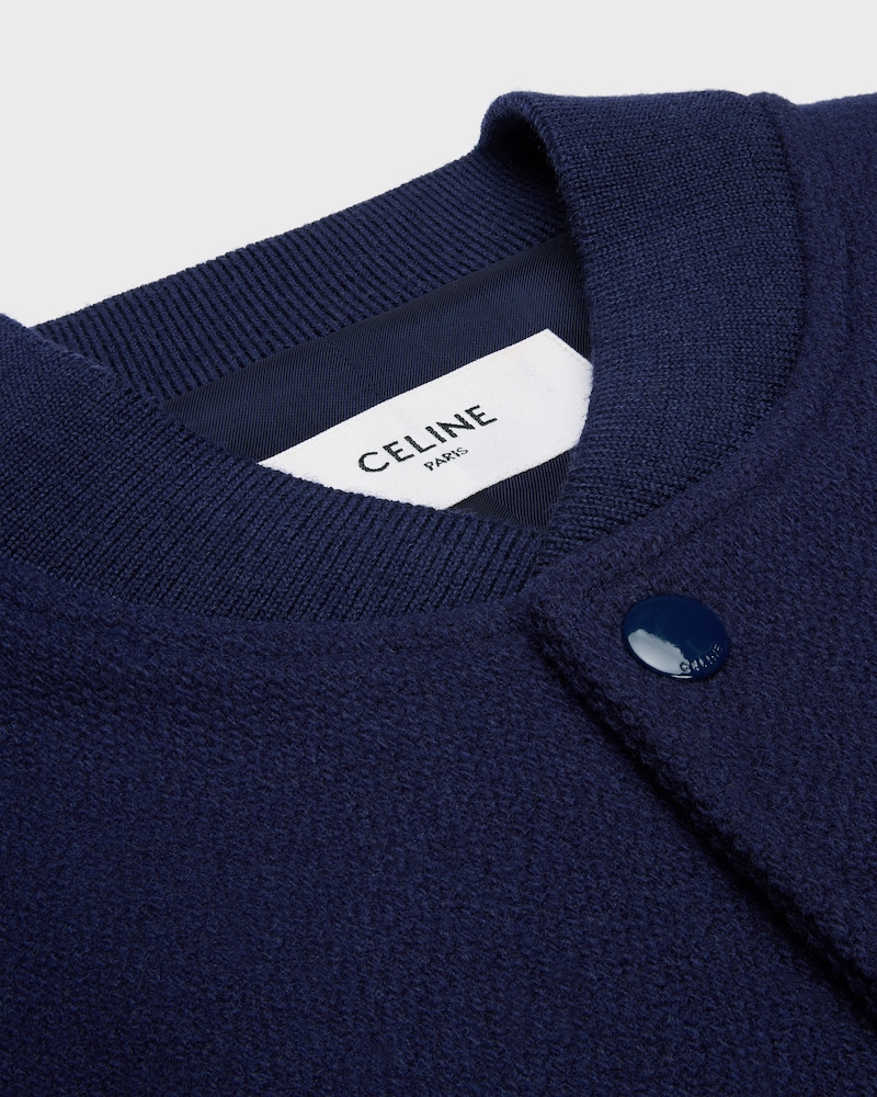 TEDDY JACKET IN TEXTURED WOOL - ROYAL BLUE -  - 1 | CELINE