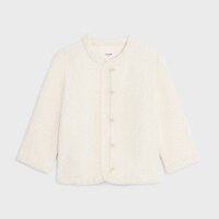 CHAQUETA CÁRDIGAN DE ALGODÓN TRENZADO - BLANCO MATE -  - 1 | CELINE