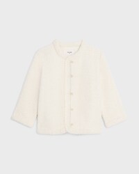CHAQUETA CÁRDIGAN DE ALGODÓN TRENZADO - BLANCO MATE -  - 1 | CELINE