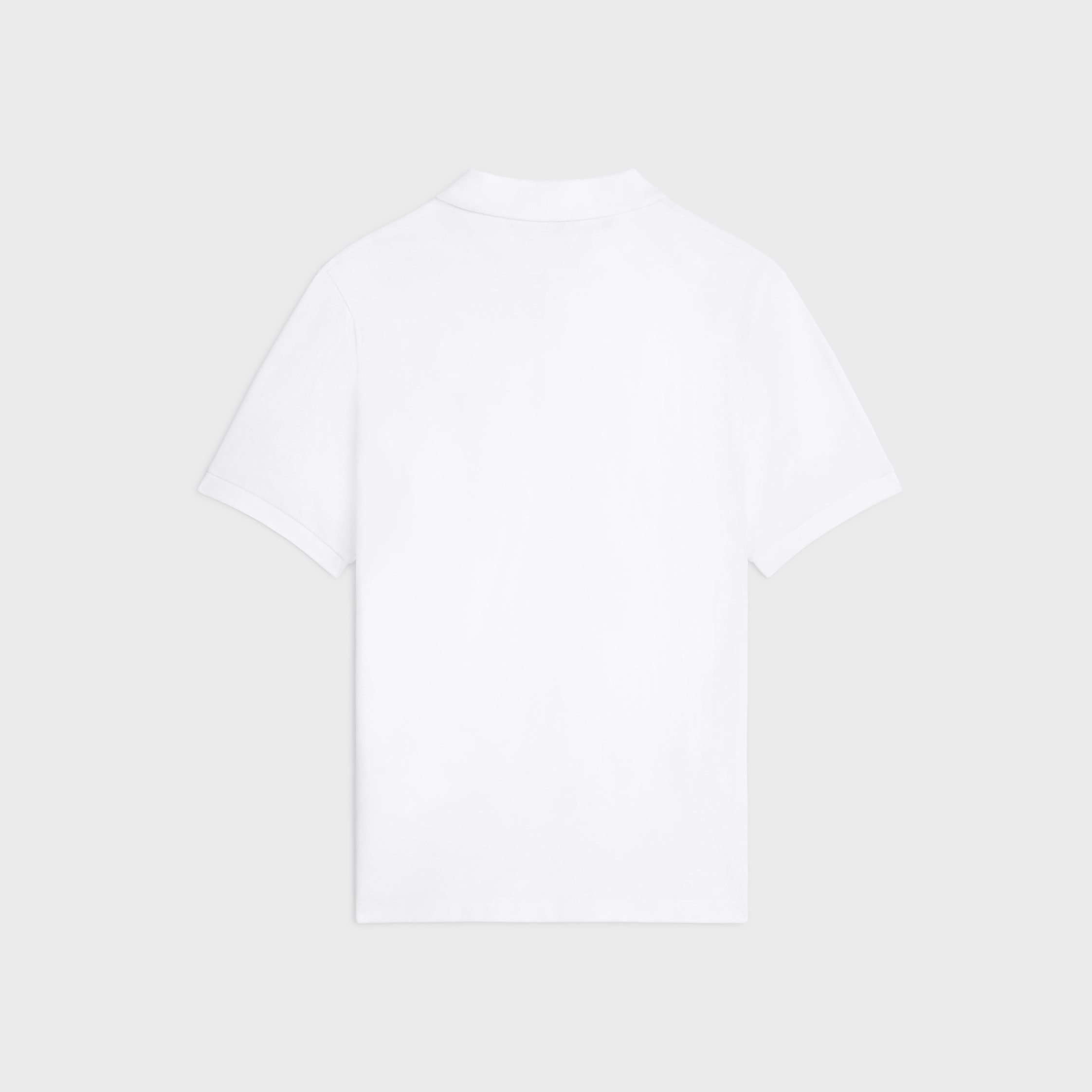 POLO SHIRT IN PIQUE COTTON JERSEY - OPTIC WHITE/NAVY | CELINE