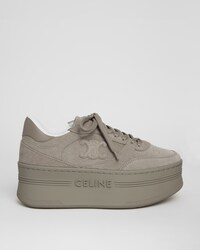 BLOCK WEDGE SNEAKER IN SUEDE CALFSKIN AND CALFSKIN - GREY -  - 1 | CELINE