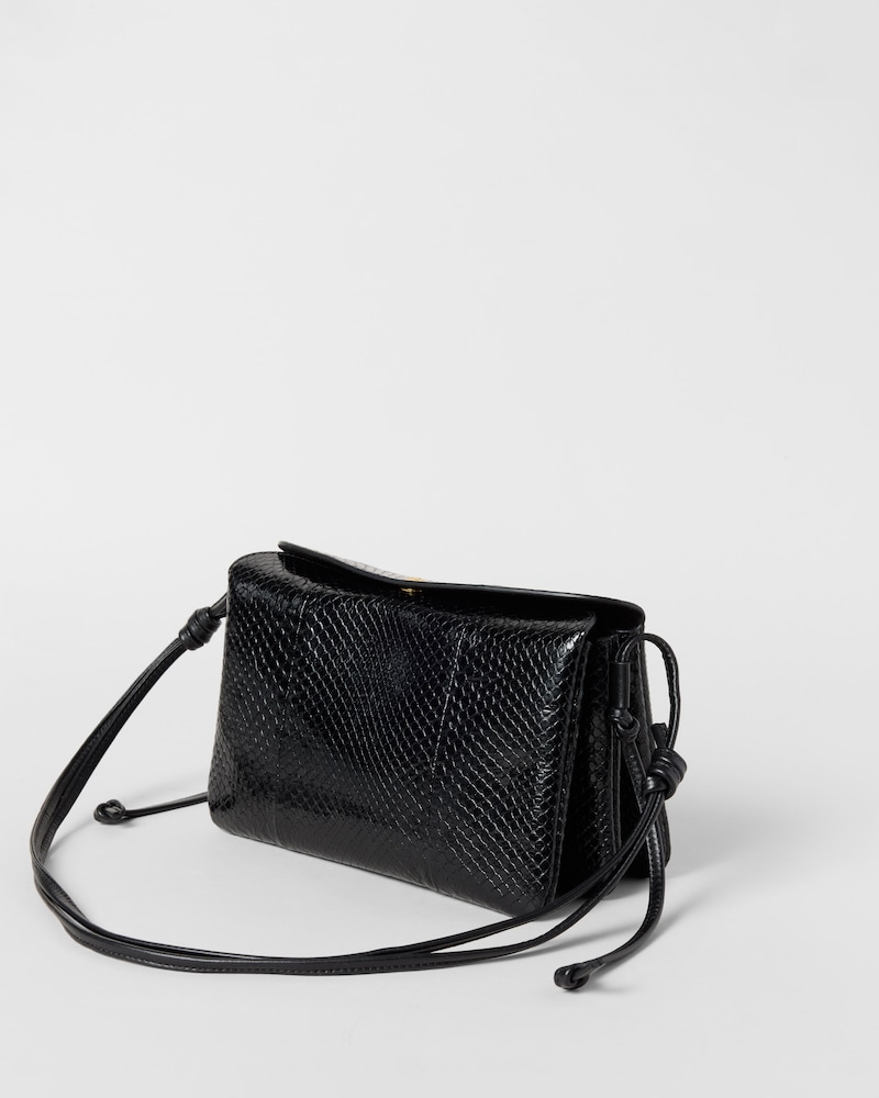 TRIO FLAP IN PYTHON - BLACK - ALL BAGS - 1 | CELINE