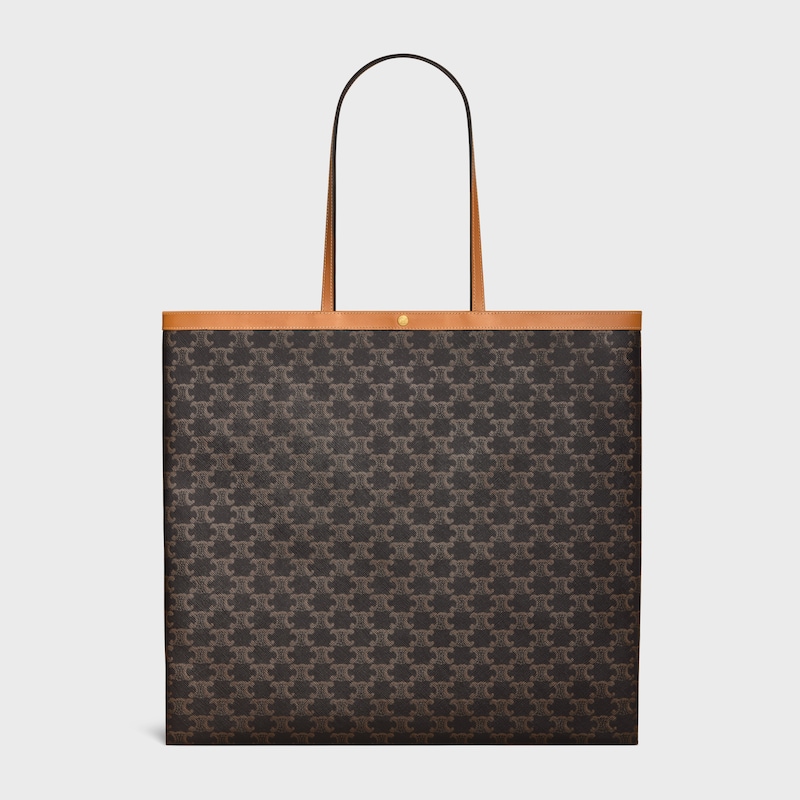 LARGE FLAT SHOPPER IN TRIOMPHE CANVAS - MIEL - TOTE BAGS - 1 | CELINE