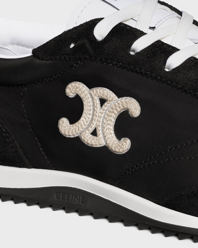 RACER SNEAKER IN NYLON, SUEDE CALFSKIN AND CALFSKIN - BLACK / WHITE -  - 1 | CELINE