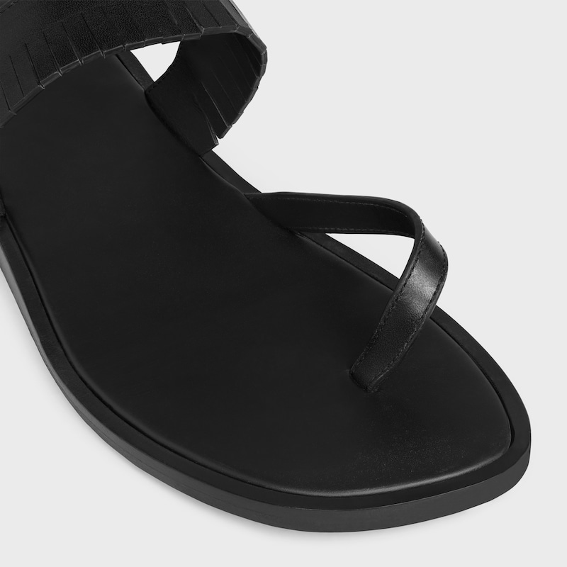 DAKOTA SANDAL IN Calfskin - Vegetal Tanning - BLACK -  - 1 | CELINE