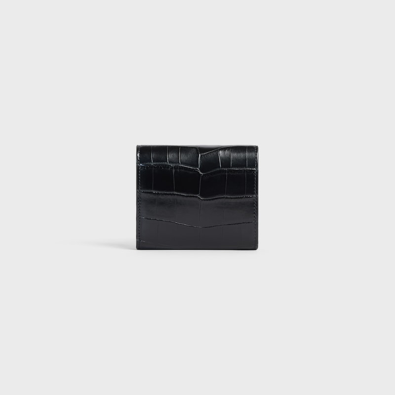 Small Flap Wallet TRIOMPHE in NILOTICUS CROCODILE - BLACK - WALLETS - 1 | CELINE