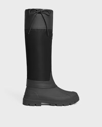 celine riley HIGH BOOT IN Nylon and Calfskin - BLACK -  - 1 | CELINE