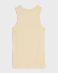 tank top IN ribbed cotton silk - VANILLA/ RED -  - 2 | CELINE