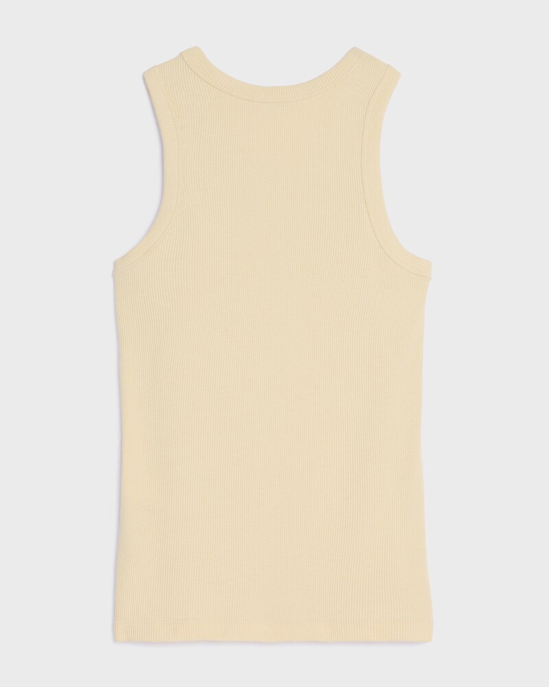 tank top IN ribbed cotton silk - VANILLA/ RED -  - 1 | CELINE