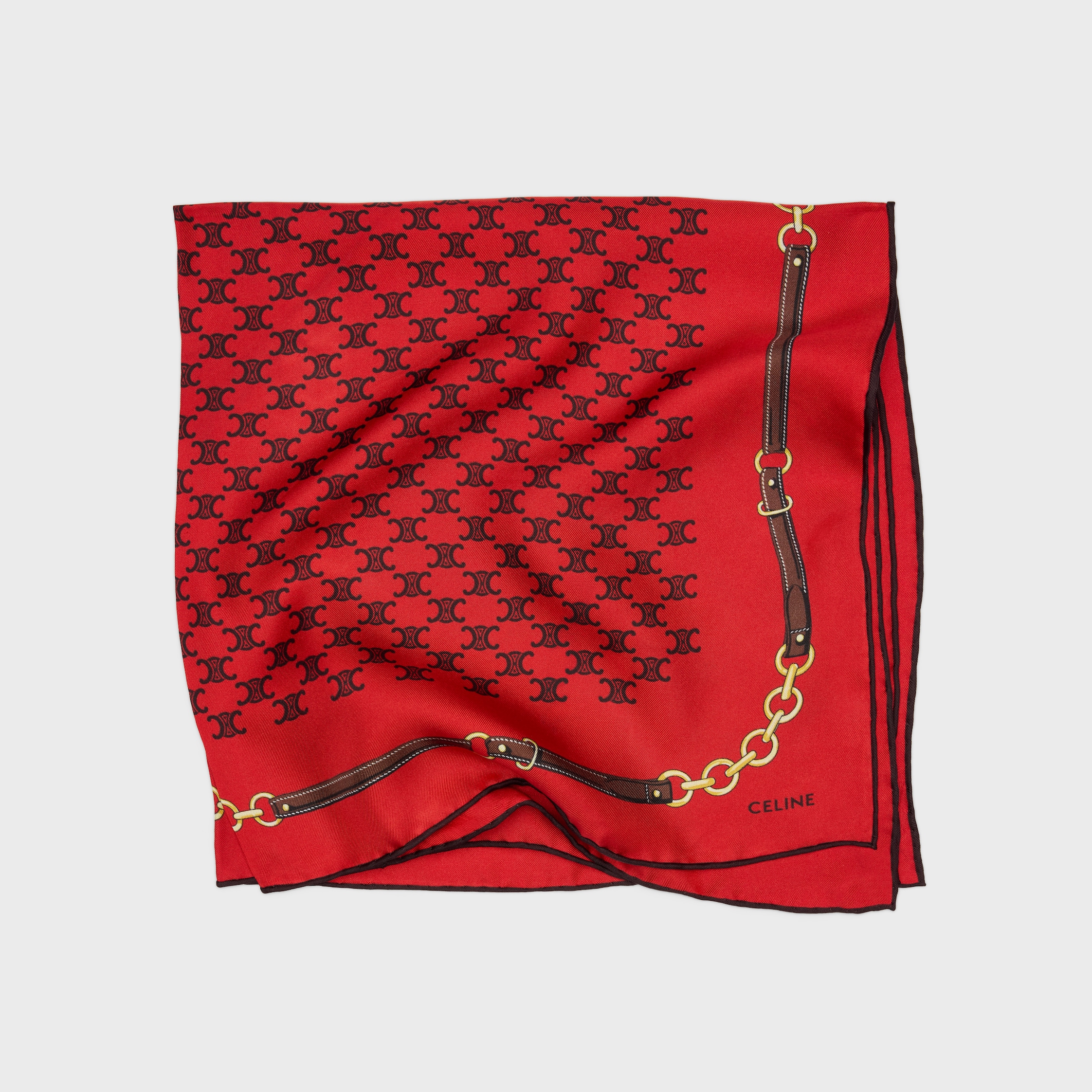 bandana IN heritage silk twill - MANDARINE/VANILLA | CELINE