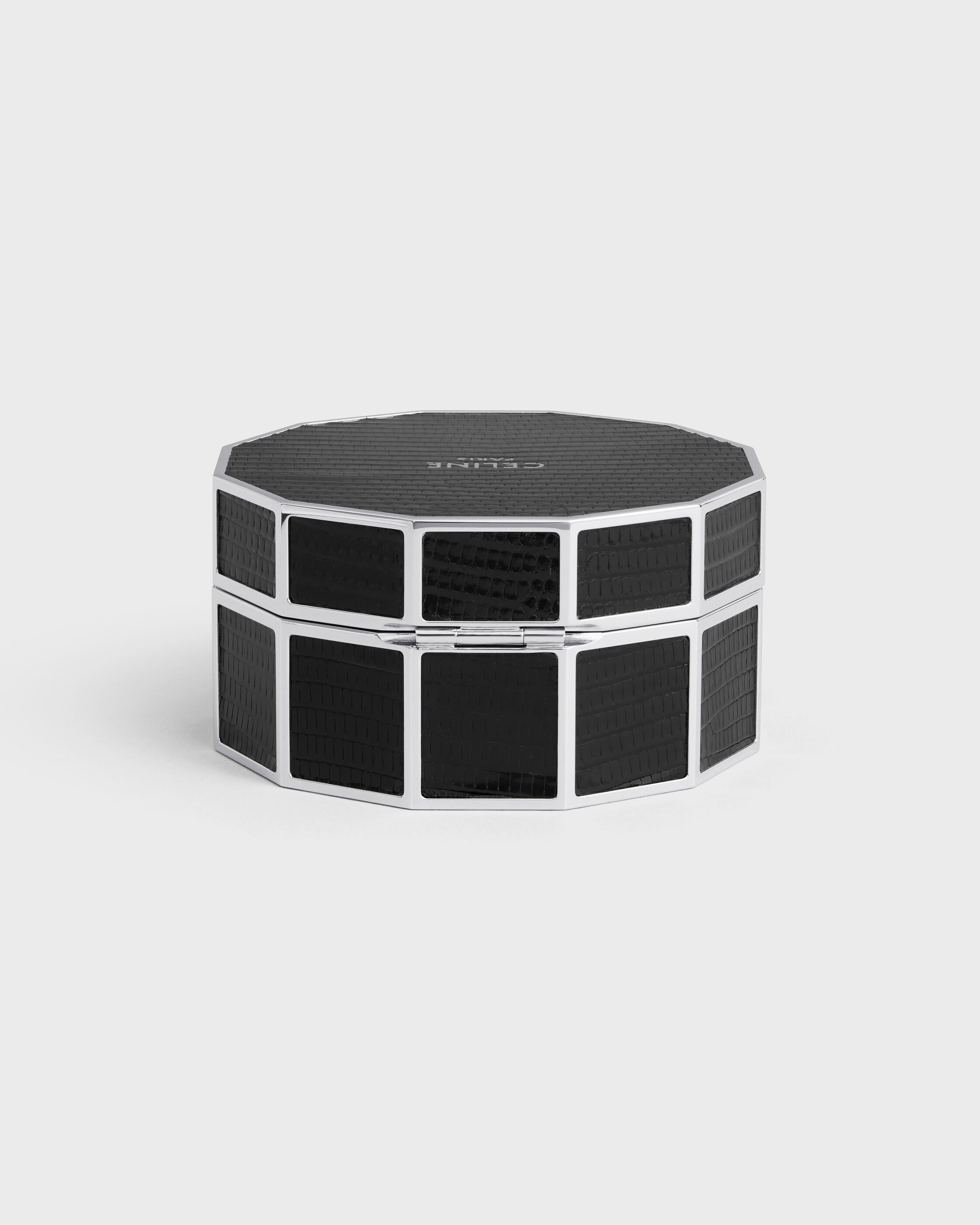 JEWELRY CASE IN STEEL AND LIZARD - BLACK | CELINE