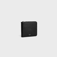 zipped bi-fold wallet IN grained calfskin - BLACK - ESSENTIALS - 2 | CELINE
